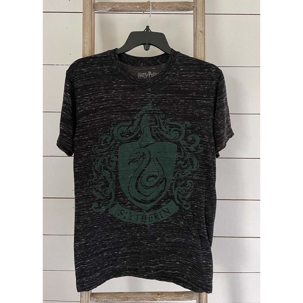 Harry Potter Brand Slytherin Snake Men's T-Shirt Black Space Size Small